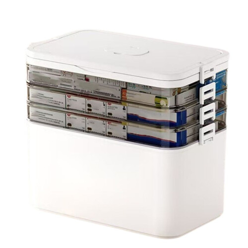 Home Medicine Box Multi-Layer Compartments Medicine Storage Box Portable Multi-Function Home Emergency Medicine Box C