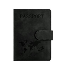 Porta-Passaporte, Porta-Cartões Bancários com Bloqueio RFID, Porta-Cartões de Couro PU para Viagens com Fivela Magnética