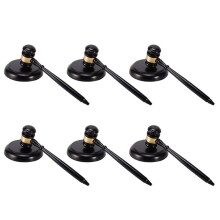 6X Martelo de LeilãO de Martelo de Juiz de Madeira com Bloco de Som para Trabalhos Manuais de LeilãO de Juiz de Advogado