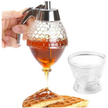 New Juice Syrup Cup Bee DripDispenser Kettle Kitchen Accessories Honey Jar Container Storage Stand Holder Squeeze Bottle