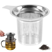 Teefilter Aus Edelstahl, Kaffeesieb, Ultrafeines Sieb mit Verbrühschutzgriff für Losen Tee, Kaffee, Zuhause, Auto, Camping