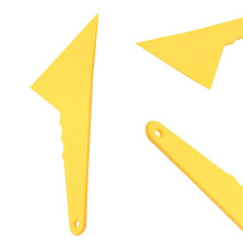 6X Plastic Yellow Auto Car Window Sticker Film Scraper Squeegee Cleaning Tool 23.6x12.3cm