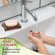 30 Pcs Wooden Shower Soap Dish Bulk Soap Holder Savers Draining Tray Case Stand for Bathroom Kitchen Sponge Shampoo Sink
