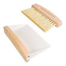 Kleines Kehrschaufel- und Bürstenset, -Handbesen- und Kehrschaufelset, Krümelkehrer Aus Holz für Den Schreibtisch zu Hause, Sofa, Weiß