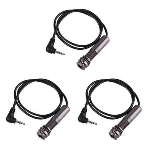 3X Guitar Pickup Cable Piezo Cable End Pin Jack Guitar Adapter Stereo Instrument Cable
