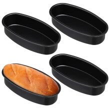 4 Förpackningar Oval Cheesecake Pan 9x4,5x2 Tum Nonstick Bakning Brödpanna Kött Bakform Stor Kakform för Att Baka Tårtor