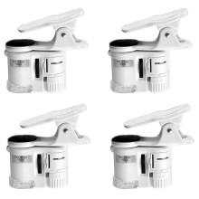 4 Stuks 100X Zoom Clip- Microscoop met LED-Licht, Draagbare Vergrootglas Loep Zak Vergrootglas
