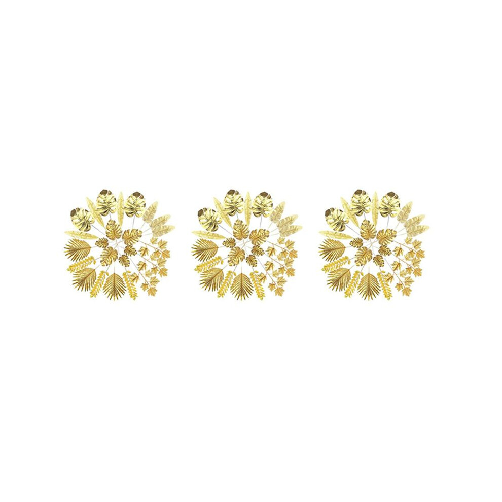 Semoic 72Pcs Artificial Leaves Gold Leaves Golden Tropical Plants Leaves For Wedding Home Diy Decorations Supplies