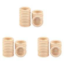 120 Stück 70mm Holz Ringe, Holz Ringe Holz Kreise für DIY Handwerk, Makramee Pflanzen Aufhänger, Ornamente und Schmuck Herstellung