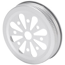 16Pcs Regular Mouth Can Jar Lid Rust Proof Daisy Cut with Straw Hole Hollow Flower Cover for ,Canning Jars,Etc