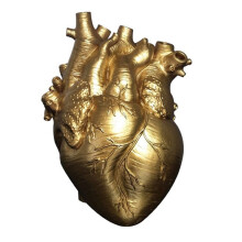 Anatomische Hartvaas Hars Bloempot Hartvorm Vaas Aanrecht Desktop Ornament Tafel Bureau Bloemenvaas Decor, Goud