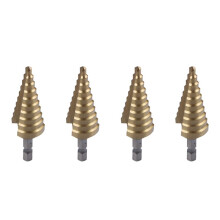 4pcs 4-22MM HSS 4241 Hex Titanium Cone Drill Bit Hole Cutter for Sheet Metal