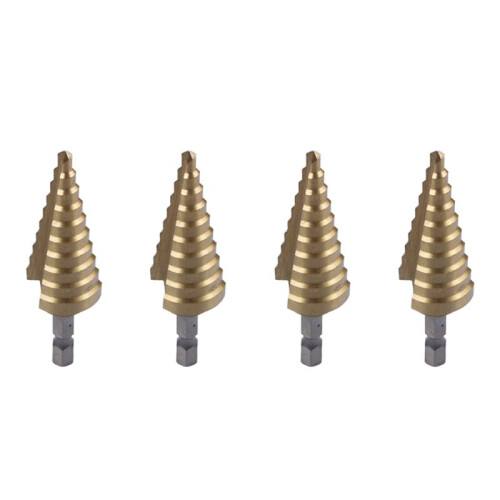 4pcs 4-22MM HSS 4241 Hex Titanium Cone Drill Bit Hole Cutter for Sheet Metal