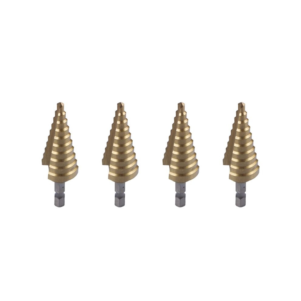 4Pcs 4-22Mm Hss 4241 Hex Titanium Cone Drill Bit Hole Cutter For Sheet Metal 6032068136586