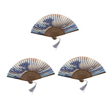 3X Japanse Draagbare Vouwventilator, met Traditionele Japanse Ukiyo-E Kunstprints