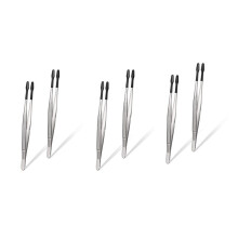 6 Sztuki Gumowych Pincetek PVC Silikonowe Pincety Precyzyjne Laboratory Industrial Hobby Pincers Tool-Czarny