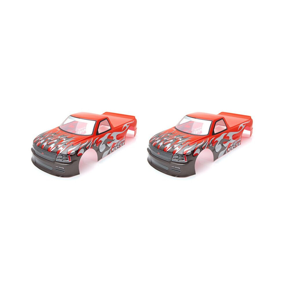 2X For 1/10 Rc Car Venom T-10 Pvc Painted Body Shell 1/10 Rc Car Pick Truck Width 205Mm Wheelbase 255Mm, Red 6034064154496