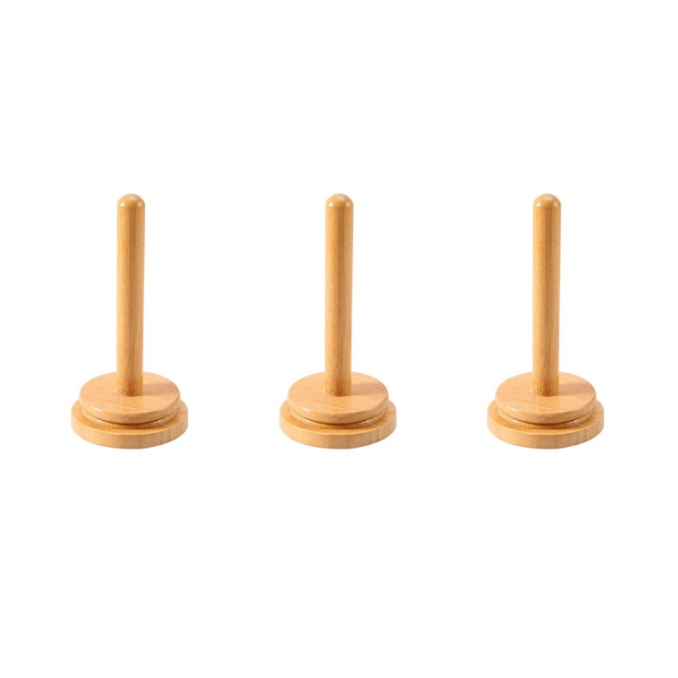 3X Wooden Yarn Holder Revolving Rack Vertical Storage Tissue Holder Wool Holder Yarn Winder For Crochet Knitting 4712446584698