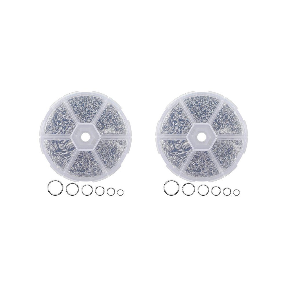 2780Pcs O Ring Connectors Metal Open Jump Rings Set Metal Jump Rings For Jewelry Making Connectors,Silver 6031866493365