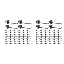 96 Ganchos para Pared de Rejilla de 4 Pulgadas, Gancho para Panel de Metal Negro, Ganchos para Pared de Listones Tubo Cuadrado, Ganchos para Abrigos