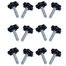 12 Pcs M8 X 30mm Male Thread 32mm Star Clamping Knob Black