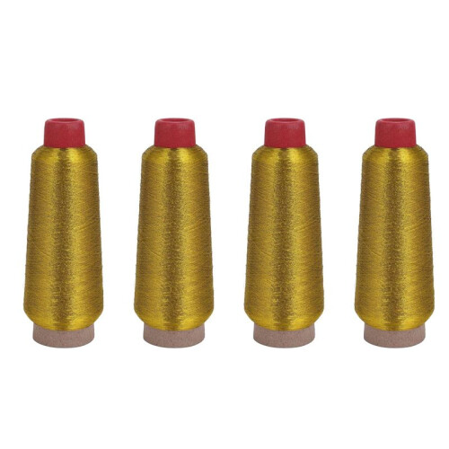 4X Computer -Stitch Embroidery Threads 3000M Sewing Thread  Textile Metallic Yarn Woven Embroidery  Golden