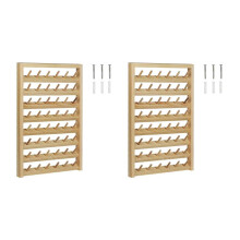 2X 48 Spool Sewing Thread Stand,Wall Mount Sewing Thread Stand with Hook,Wooden Embroidery Organizer for Sewing