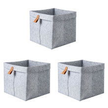 3X Nordic Storage Basket Living Room Tea Table Sundries Storage Basket Cloth Storage Box Bedroom Socks Grey