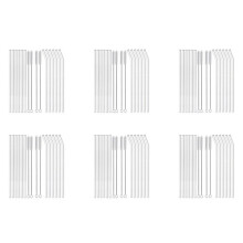 72PC Reusable Clear Glass Straws Shatter Resistant Glass Drinking Straw 36 Straight and 36 Bent with 24 Cleaning Brushes