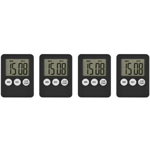 4X Super Thin LCD Digital Screen Kitchen Timer Square Cooking Count  Countdown Alarm Magnet Clock