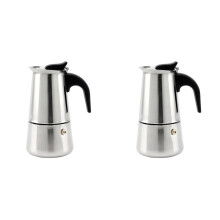 2X Caffettiera Moka Caffettiera Espresso Latte Caffettiera Stufa Caffettiera Caffettiera Espresso Macchina da Caffè Italiana 100 Ml Acciaio