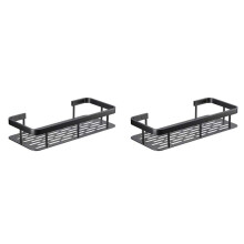 2Pcs Bathroom Shelves No-Drill Wall Mount Corner Shelf Shower Storage Rack Holder Toilet Makeup Organizer for Shampoo