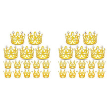 30Pcs Crown Cake Topper,  Baby Cupcake Crowns for Flower Arrangements Cupcake Baby Shower Wedding Decor