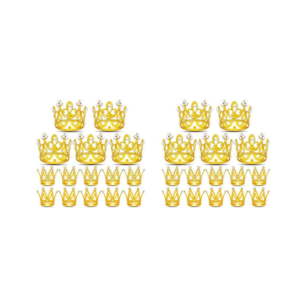 Semoic 30Pcs Crown Cake Topper, Baby Cupcake Crowns For Flower Arrangements Cupcake Baby Shower Wedding Decor