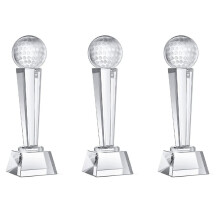 3pcs 9 X 2.8 Inch Crystal Glass Trophy for Adults Kids Tournament Table Desktop Decor