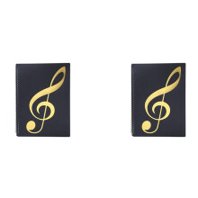 2X Bladmuziek, 60 Pagina'S, Bladmuziek/Houder, Geschikt voor Letter-Formaat A4, Beschrijfbare en Afneembare Koormap (Zwart)