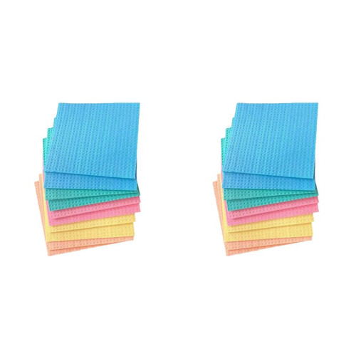 Reusable Dish Cloths, Cellulose Sponge Cloth for Kitchen, Absorbent Cleaning Cloth, 20 Pack, Multi Colors