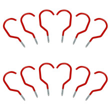 Bike Hooks,Heavy Duty Bicycle Storage Hooks Set,Utility Storage Hangers Plastic for Wall Mount/Ceiling Red Pack of 12