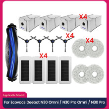 Accessories Kit for Debot N30 OMNI / N30 PRO OMNI Vacuum Parts Main Side Brush Hepa Filter Mop Cloth Dust Bag