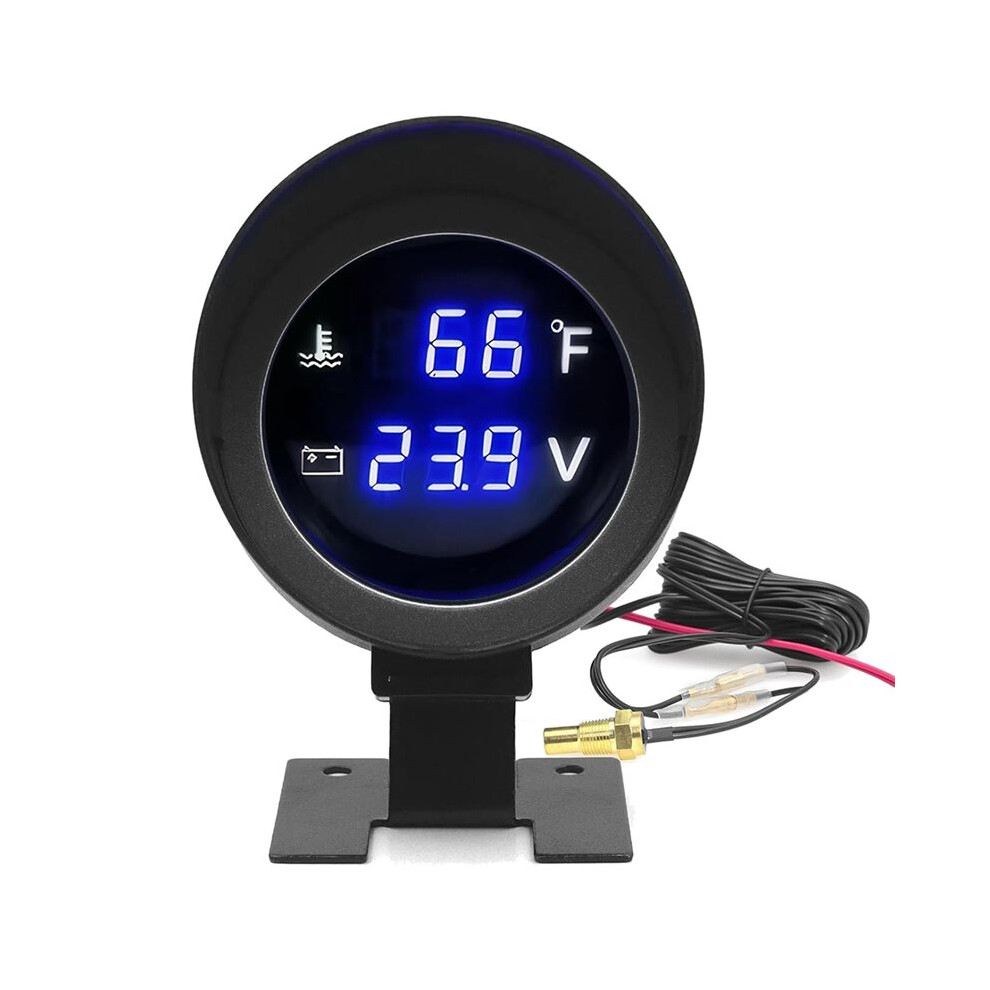 2-In-1 Water Temperature & Voltage Gauge Set - Digital Led Display For 12V/24V Vehicles 4712339813850