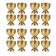 16X Egg Cups Set Stainless Steel Eggs Hard Boiled Eggs and Soft Tray Tool Holders Kitchen, Gold