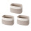 3X Cotton Rope Storage Baskets Bin Storage Square Organizer Foldable Decorative Woven Basket with Handles, C 1