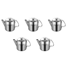 5X Stainless Steel Teapot 20 Oz Spill-Proof Metal Teapot with Short Straight Spout Cold Water Jug Coffee Kettle