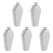 5X Hip Flask 100ML Personalized Coffin Shape Stainless Steel Flagon Travel Wine Pot Bar Supplies Men's Gift