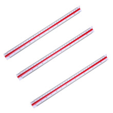 3pcs 1:20 1:25 1:50 1:75 1:100 1:125 Plastic Triangular Scale Ruler