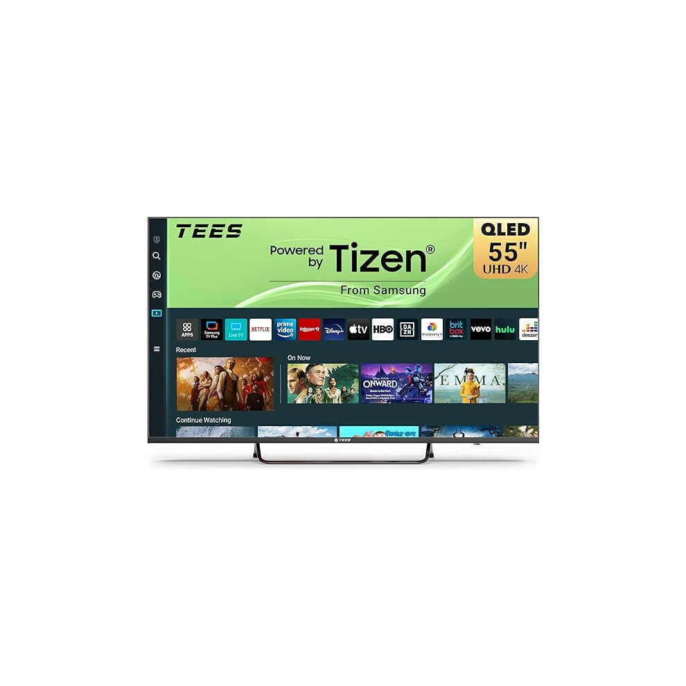 Tees 55 Inch 4K Qled Smart Tv, Memc Hdr10 Tizen Os Uhd Central Stand Design Television With Apple Tv+ Bbc Netflix Freeview Tv Plus Gaming Hub 4058738358067