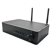 Amplificador Estéreo Multiroom ESS9023 60Wx2 WiFi e HiFi Classe D com Equalizador Tadil Airplay, Aplicativo Gratuito e Plugue Americano