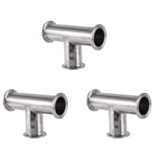 3 Pcs 1.5Inch 38mm Sanitary Tri Clamp 3 Way Tee 304 Stainless Steel Sanitary Ferrule Tee Connector Pipe Fitting