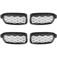 4x Rejilla de Riñón de Diamante para Parachoques Delantero de Coche Rejilla de Carreras para -3 Serie F30 F31 320I 325I 328I 330I 2012-2018