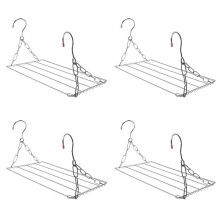 4X Multifunctional Clothes Drying Rack, Stainless Steel Laundry Garment Drying Hanger for Hanging Clothes, Towels, Socks